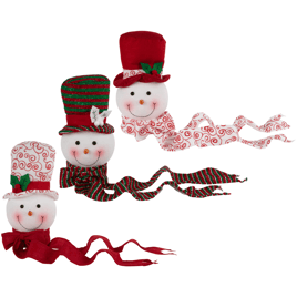 Northlight Plush Snowmen in Hats Christmas Ornaments - Set of 3