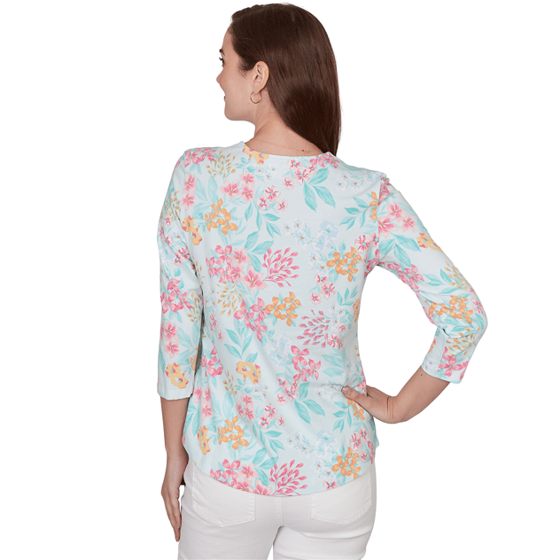 Womens Ruby Rd. Renaissance Romance Blooming Floral Blouse