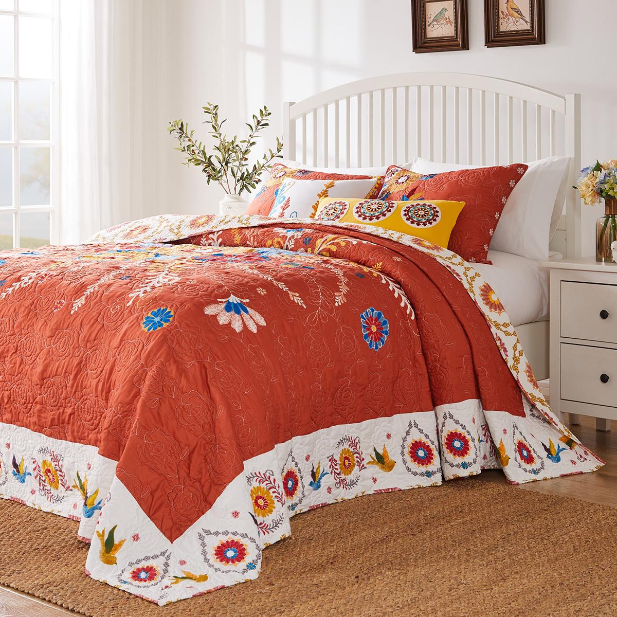 Greenland Home Fashions(tm) 3pc. Topanga Reversible Bedspread Set