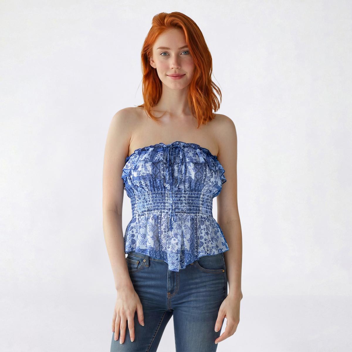 Juniors Madden Girl Patchwork Chiffon Convert Halter Top