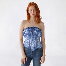Juniors Madden Girl Patchwork Chiffon Convert Halter Top