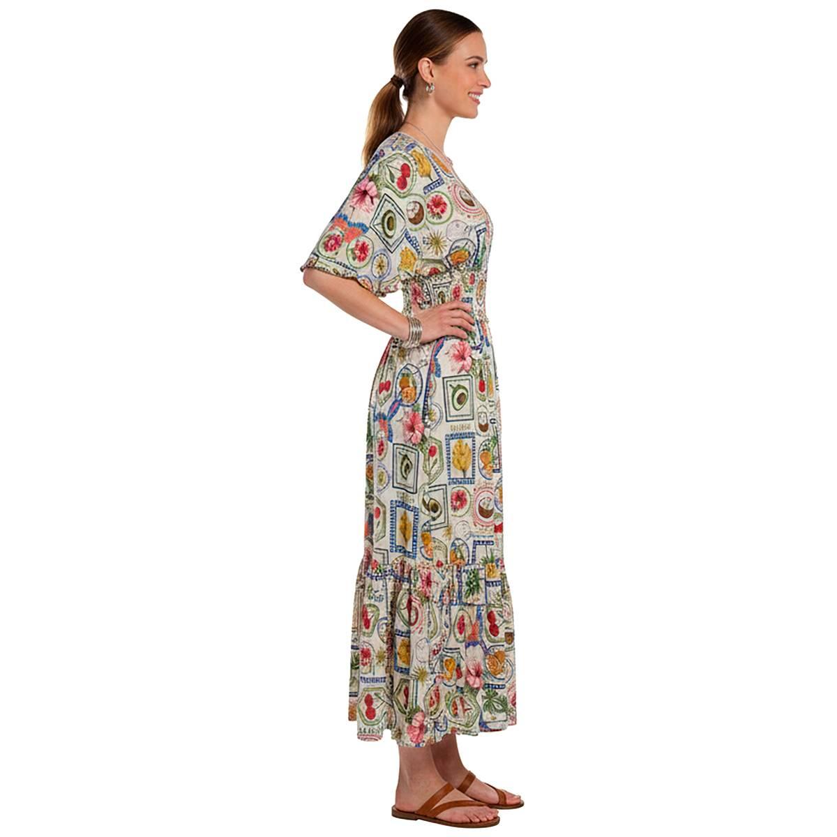 Womens Madison Hudson Fruit Lace V-Neck Midi Dress