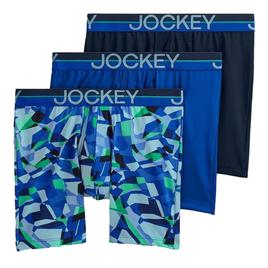 Mens Jockey(R) 3pk. Infinite Cool Boxer Briefs - Blue/Black
