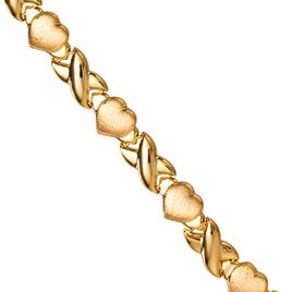 Sterling Silver Yellow Gold Plated Hugs & Kisses Collar Necklace