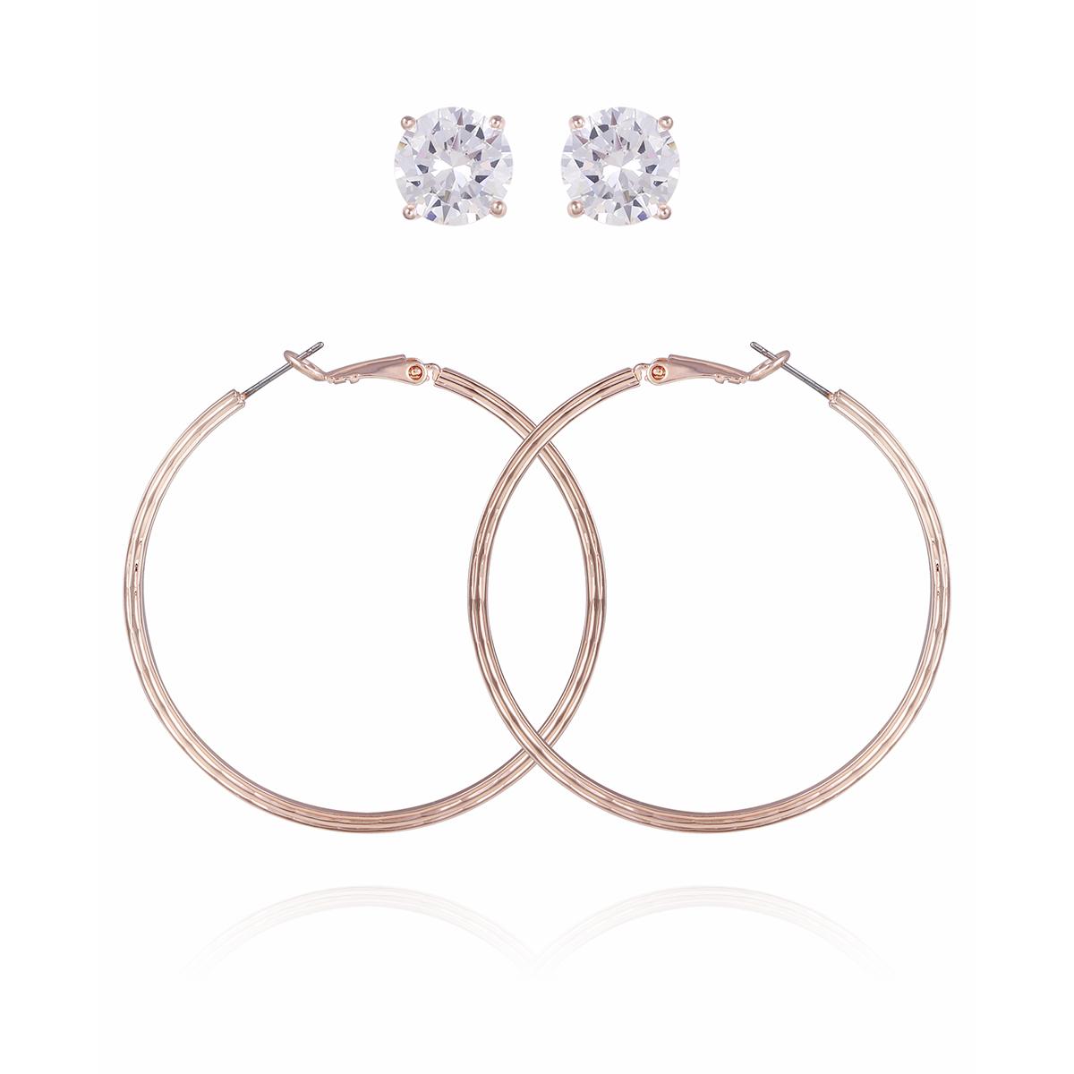 Guess Rose Gold-Tone 2pc. Hoop & Stud Earrings