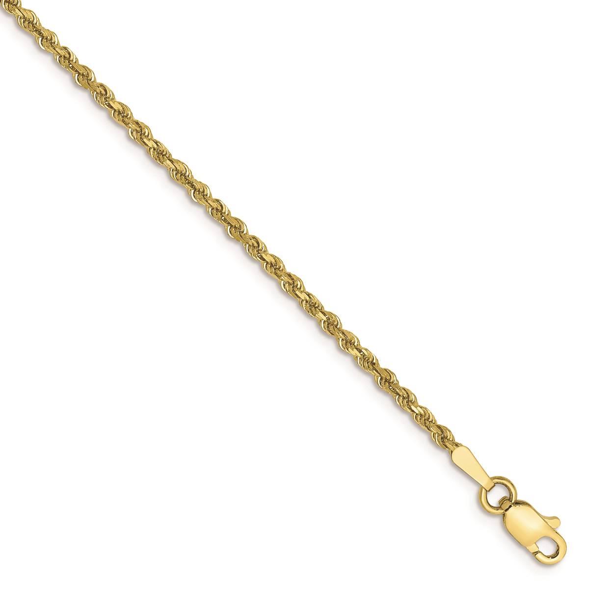 Mens Gold Classics(tm) 10kt. 1.75mm 8in. Diamond-Cut Chain Bracelet