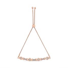 Haus of Brilliance Rose Gold Over Silver Twist Bolo Bracelet