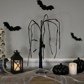 Northlight Seasonal 24in. LED Black Glittered Willow Tree