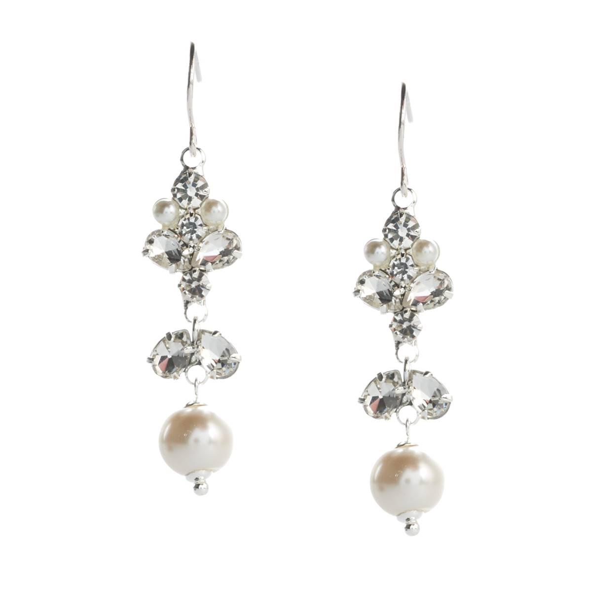 Rosa Rhinestones Rhinestone & Faux Pearl Accent Drop Earrings