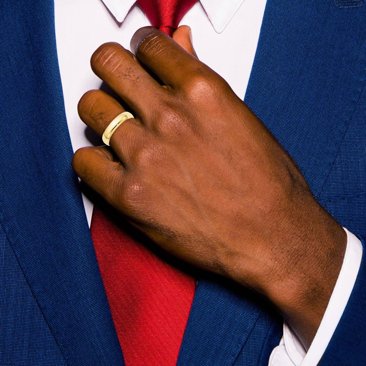 Mens Gold Classics™ 10kt. Yellow Gold  Half Round Wedding Band