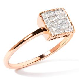 Haus of Brilliance 10kt. Rose Gold 1/3ctw. Diamond Square Ring