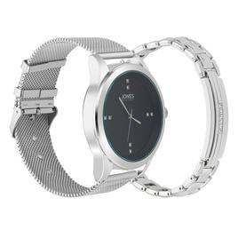 Mens Jones New York Silver-Tone Watch/Bracelet Set - 9774S-42-G28