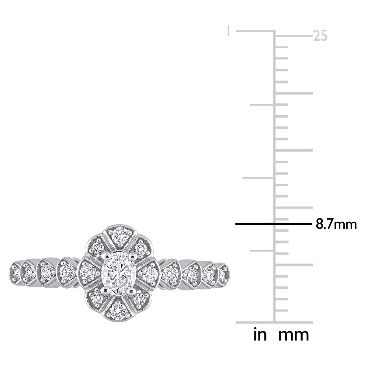 Diamond Classics™ 14kt. White Gold 1/3ctw. Diamond Oval Ring