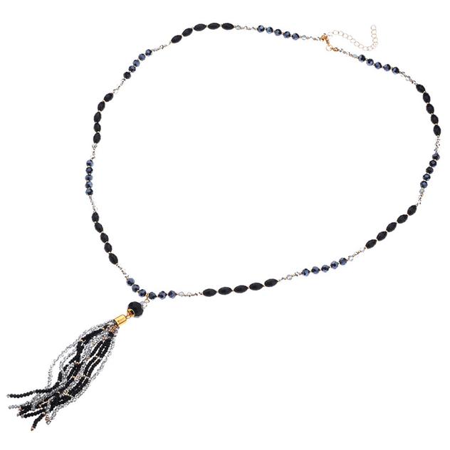 Ashley Cooper™ Black & Hematite-Tone Beaded Rosary-style Necklace