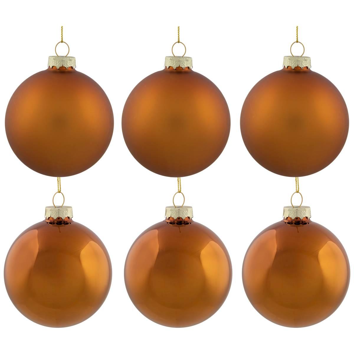 Northlight Seasonal 6pc. Glass 2-Finish Christmas Ornaments