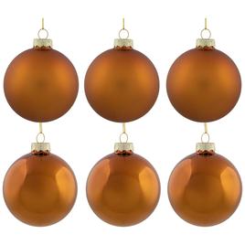 Northlight Seasonal 6pc. Glass 2-Finish Christmas Ornaments