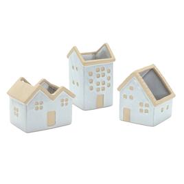 Melrose Neutral Porcelain House Planter - Set of 3