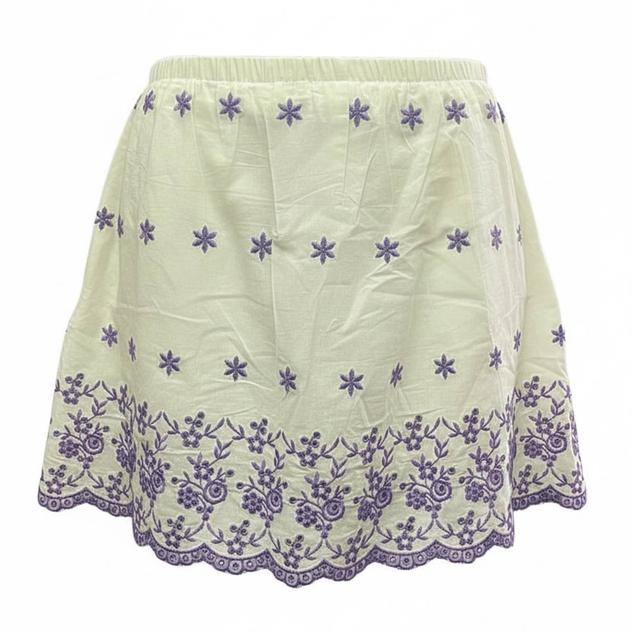 Womens Maternity Times Two Scalloped Eyelet Embroidered Skirt