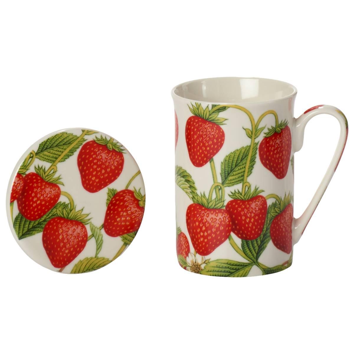 Home Essentials 2pc. Strawberry Chintz Mug & Coaster Set