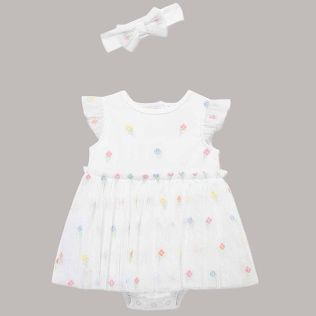 Baby Girl (3-12M) Little Me® Floral Popover w/ Headband