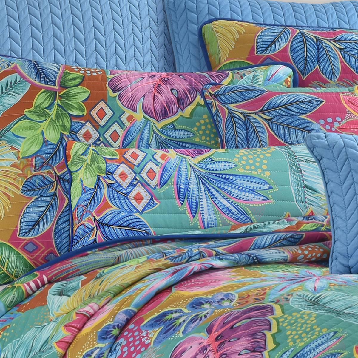 J. Queen New York Hanalei Quilted Boudoir Decor Throw Pillow