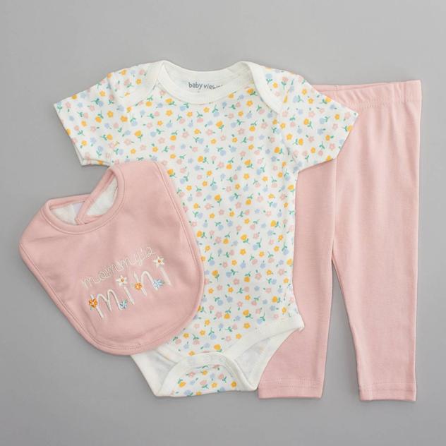 Baby Girl (NB-9M) baby views® 3pc. Mom's Mini Floral Bodysuit Set
