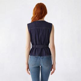 Juniors Love Tree Tie Front Denim Vest