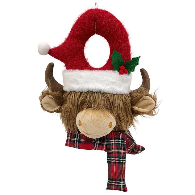 Christmas Highland Cow Door Hanger