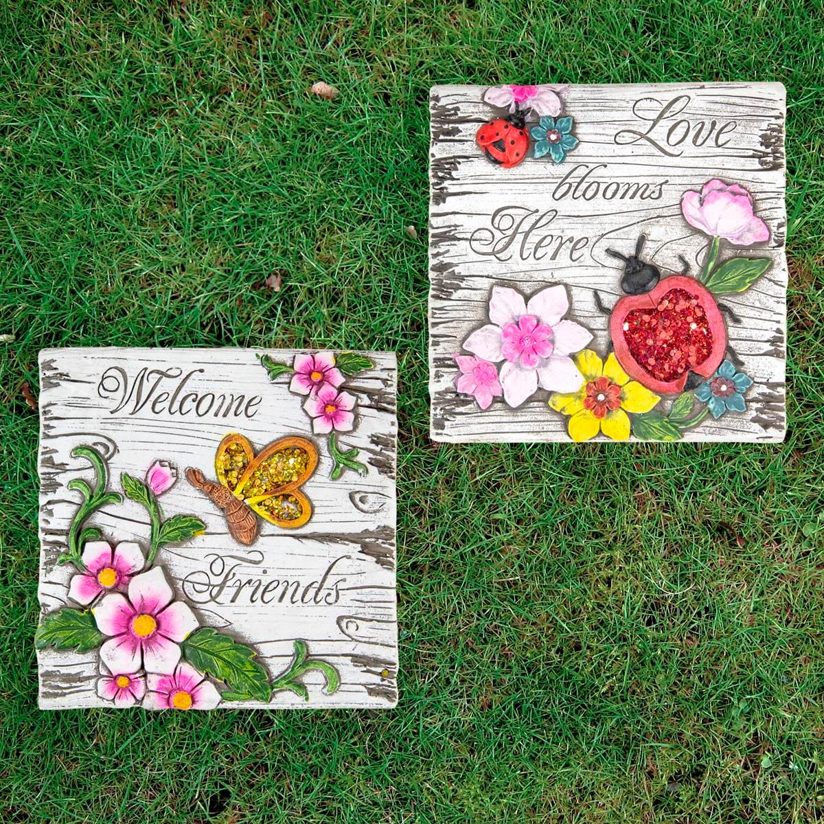 Northlight Seasonal Welcome Friends Garden Stones - Set of 2