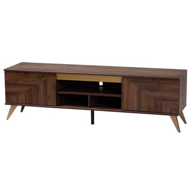 Baxton Studio Graceland Mid-Century Modern 2 Door TV Stand