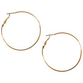 Design Collection Gold Thin Large Polished Hoop Earrings