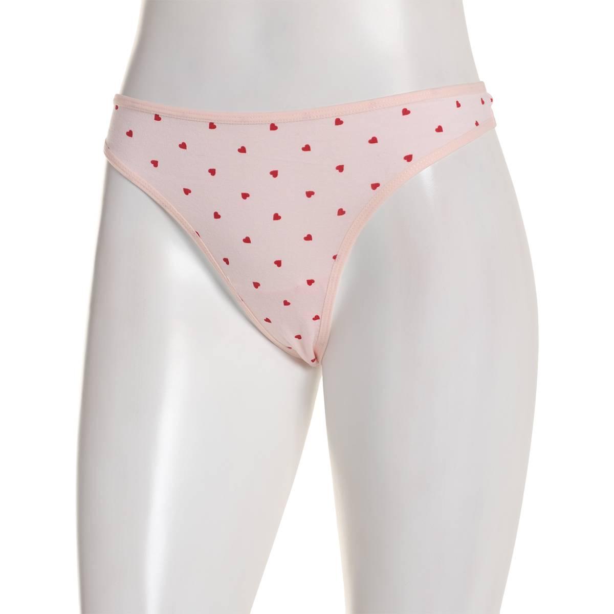 Juniors Rene Rofe(R) Cotton Spandex Thong Panties 12206-6404P