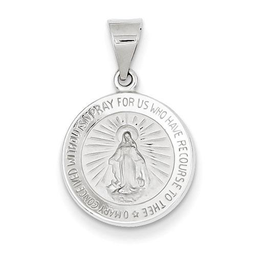 Unisex Gold Classics™ 14kt. White Gold Mary Circle Pendant