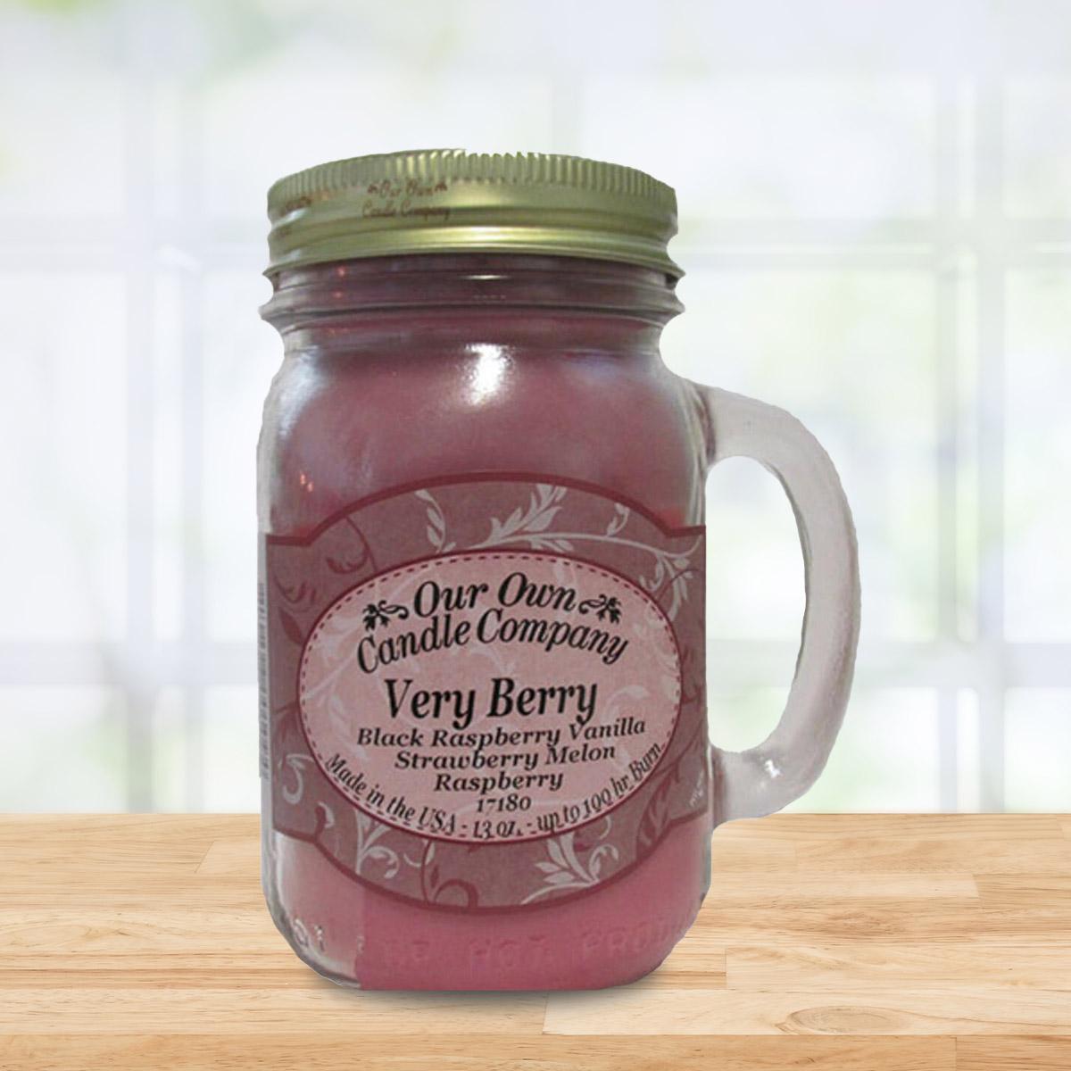 Our Own Candle Company 13oz. Very Berry Large Mason Jar Candle