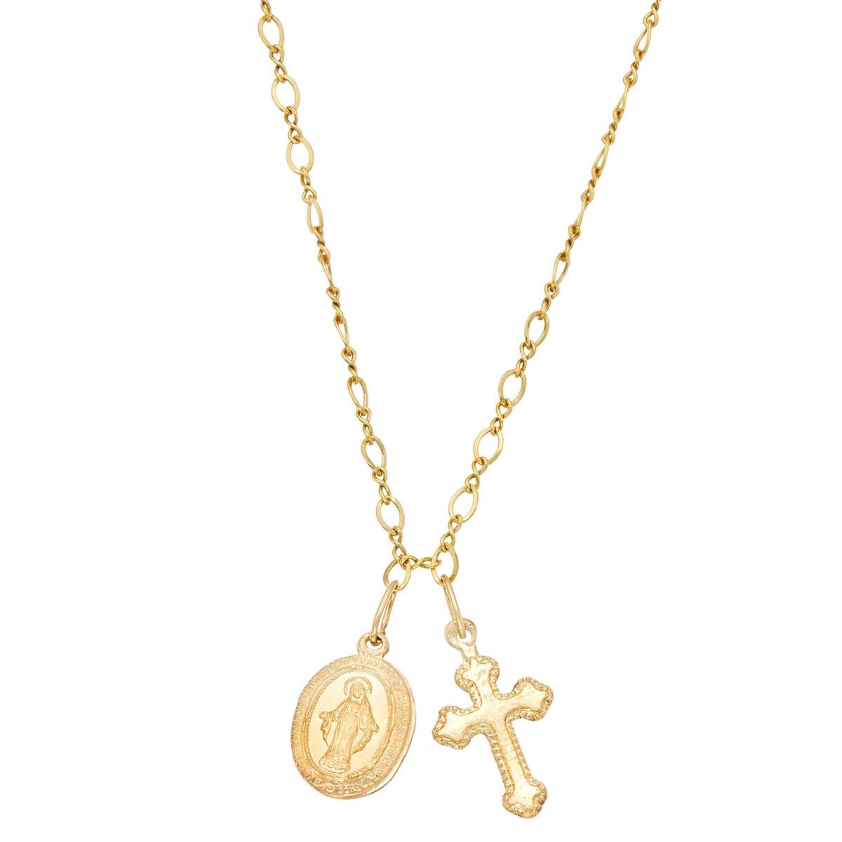 Our Lady of Guadalupe and Cross Necklace