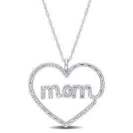 Sophia B 10kt. White Gold 1/5ct. Diamond Mom Heart Pendant