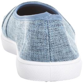 Womens Ashley Blue Solid Canvas Slip On Flats