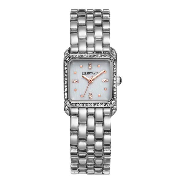 Womens Ellen Tracy Silver-Tone Square Bracelet Watch - ET5457SL