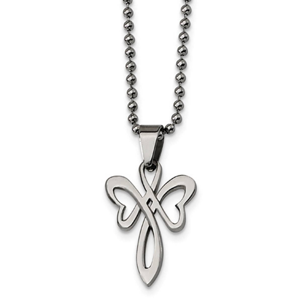 Mens Gentlemens Classics(tm) Unique Stainless Steel Cross Necklace