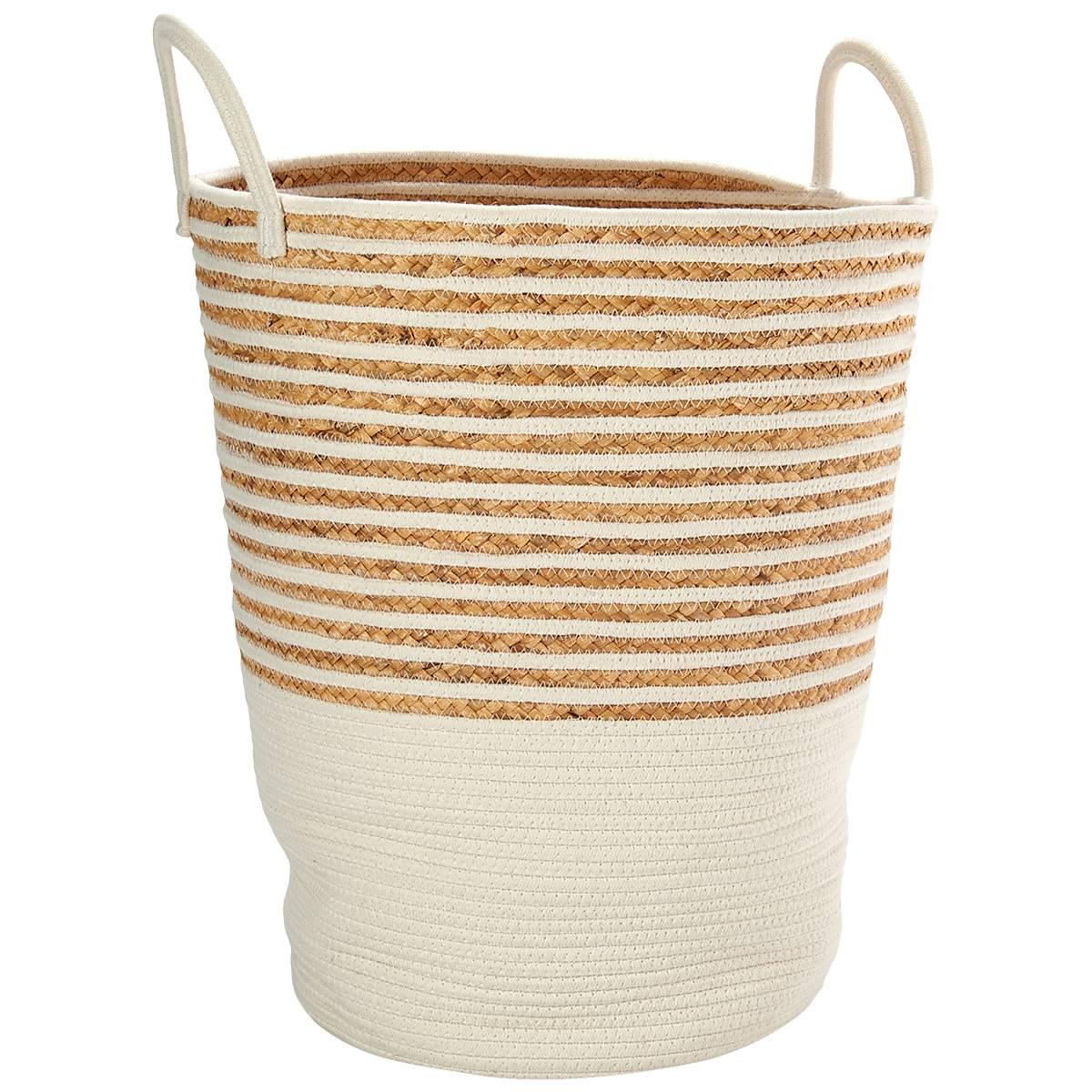 Heritage XL Stripe Rope Hyacinth Hamper