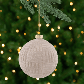 Northlight White Geometric Glass Ball Christmas Ornament