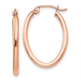 Gold Classics(tm) 14k Rose Gold Oval 26x17mm Hoop Earrings
