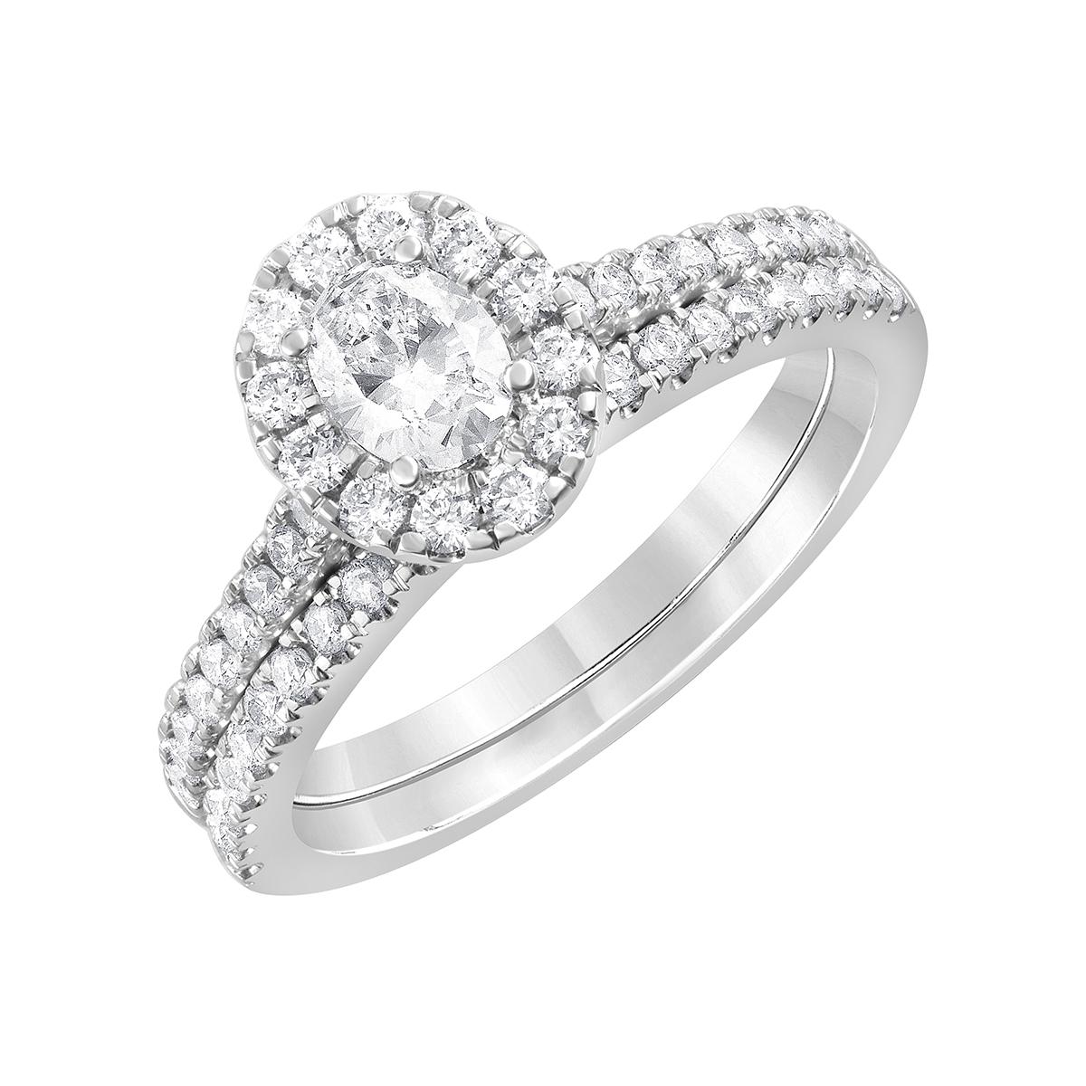 Nova Star(R) 14kt. White Gold 1ctw. Lab Grown Diamond Oval Ring