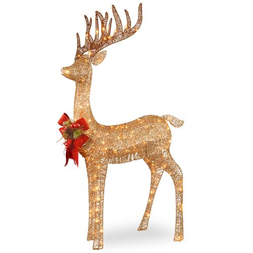 National Tree 48in. Pre-Lit Sisal Standing Reindeer