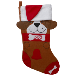 Northlight 17in. DOG Embroidered Christmas Stocking with Cuff