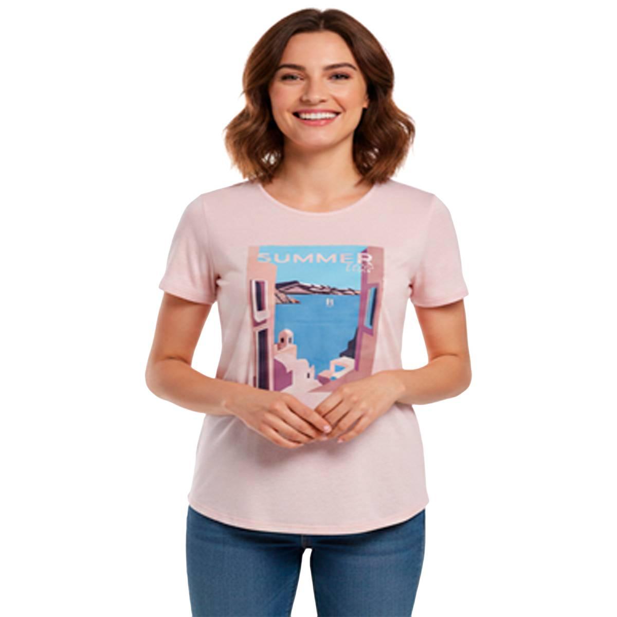 Petite Hasting & Smith Short Sleeve Crinkle Summer Vacation Tee