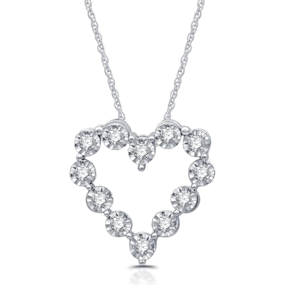 Nova Star(R) Sterling Silver Lab Grown Diamond Heart Pendant