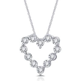 Nova Star(R) Sterling Silver Lab Grown Diamond Heart Pendant