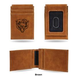 Mens NFL Chicago Bears Faux Leather Front Pocket Wallet