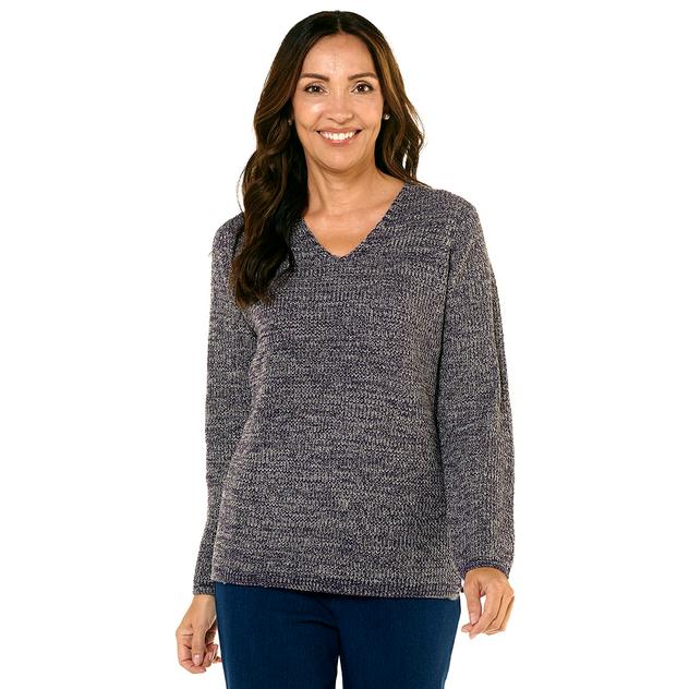 Womens Hasting & Smith V-Neck Marled Shaker Sweater